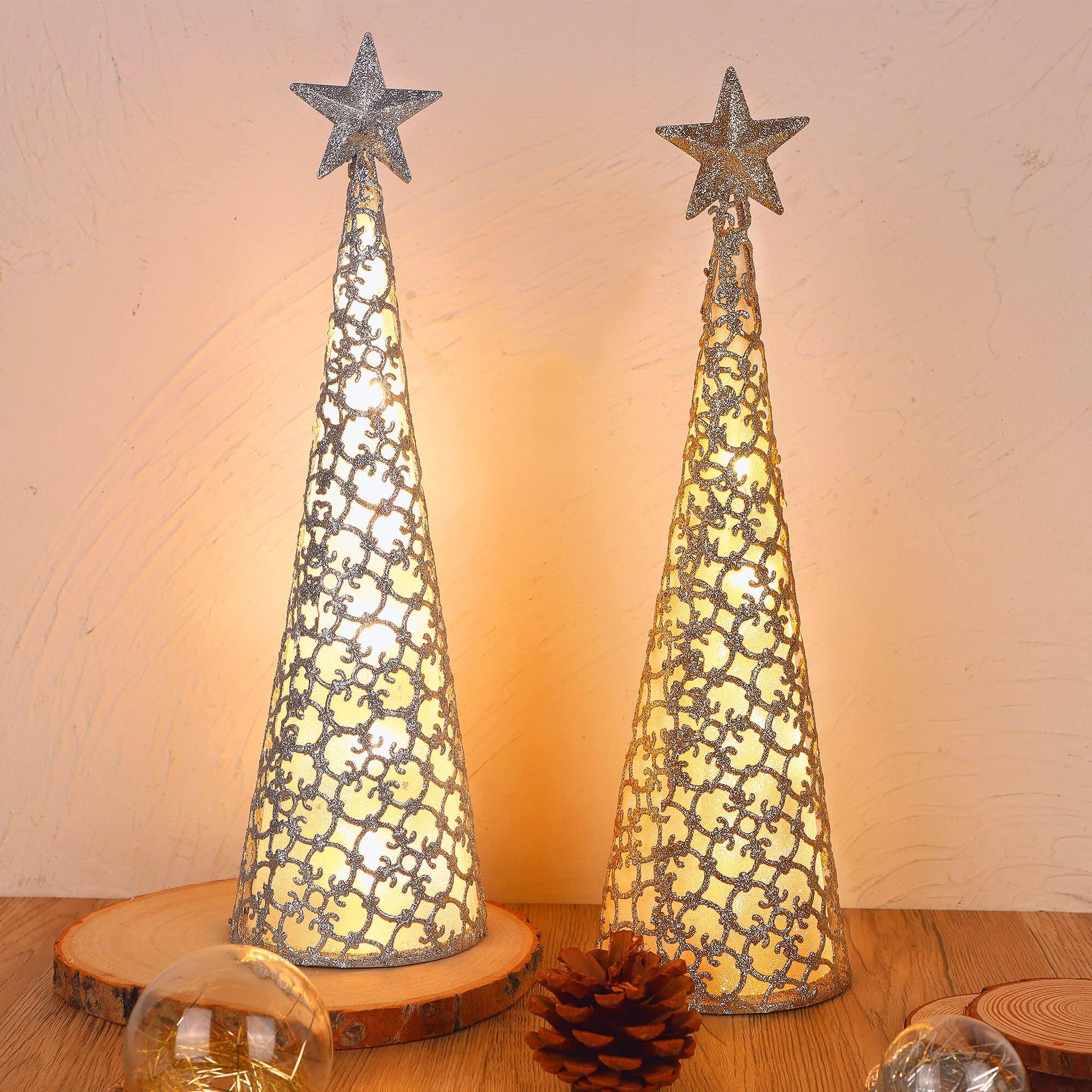 Alt View 7. NICHOLAS KLEIN - Lighted Christmas Table Decorations With Star And 10 Led Lights Operated Indoor Xmas Thanksgiving Holiday - Default.