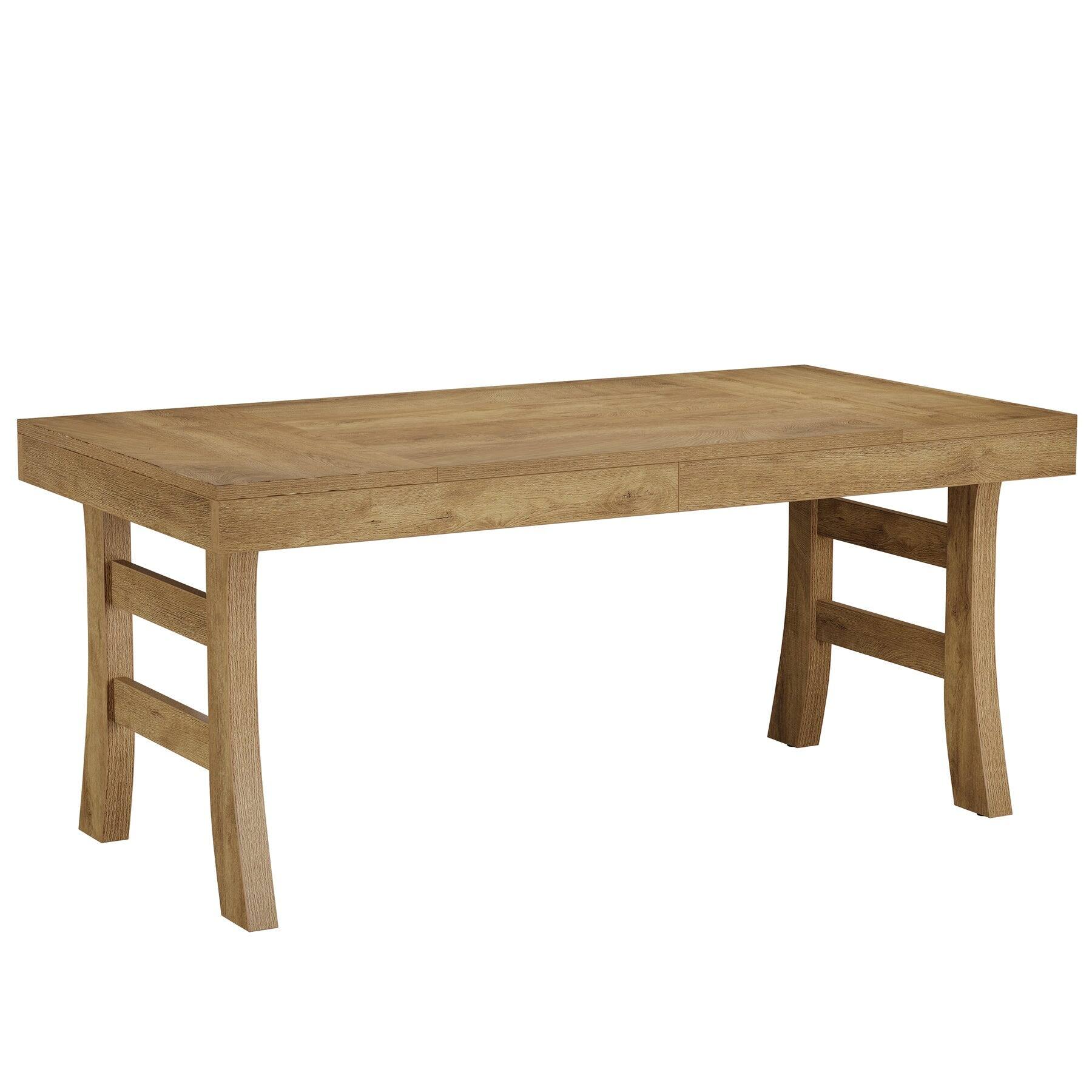 Alt View 5. Tribesigns - Office Executive Desk with Engineered Wood Construction, Rectangular Top, for Computer Work and Writing in Home Offices - Light Brown.