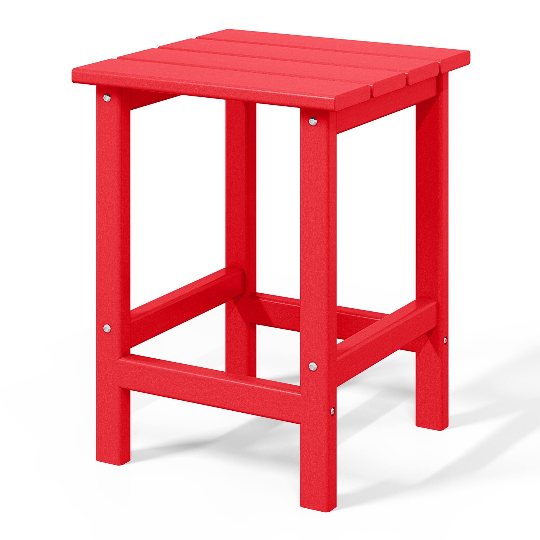 Alt View 1. WestinTrends - WestinTrends Malibu 14" square outdoor Side table for Adirondack chair - Red.