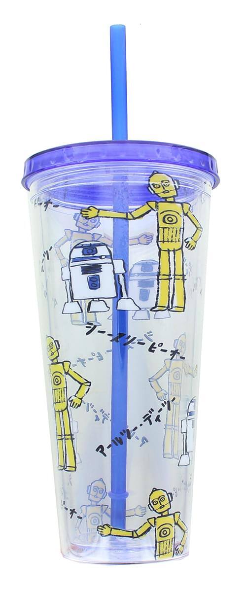 Alt View 4. Star Wars - Star Wars Kanji Droids R2D2/C3PO Plastic Tumbler - Blue.