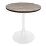 LeisureMod - Bristol 27" Modern Round Dining Table with MDF Wood Top - Sleek Steel Pedestal Base - MDF - Light Natural