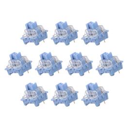 Unique Bargains - 10pcs Keyboard Switches (3-Pin 50gf) Dustproof Pre-Lubed Tactile Linear Switch Replacement for MX Mechanical Keyboard - Light Blue