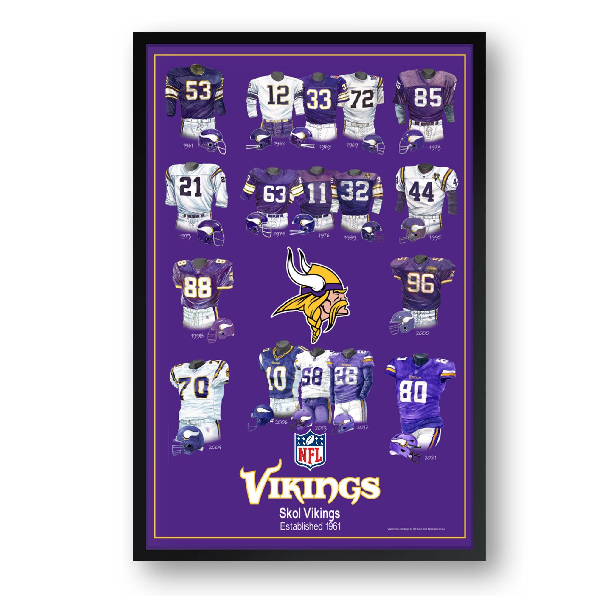 Minnesota Vikings 14" x 20" Uniform Heritage Framed Art Print