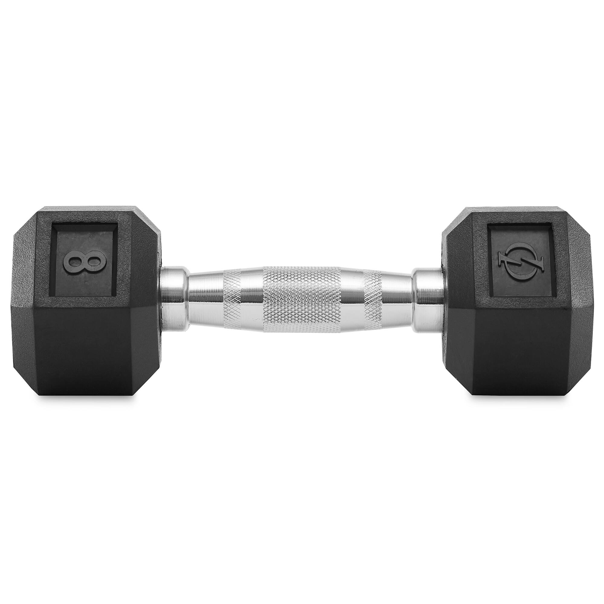 Alt View 1. Philosophy Gym - Pair of Rubber Coated Hex Dumbbell - Cast Iron Hand Weight Set - Black.
