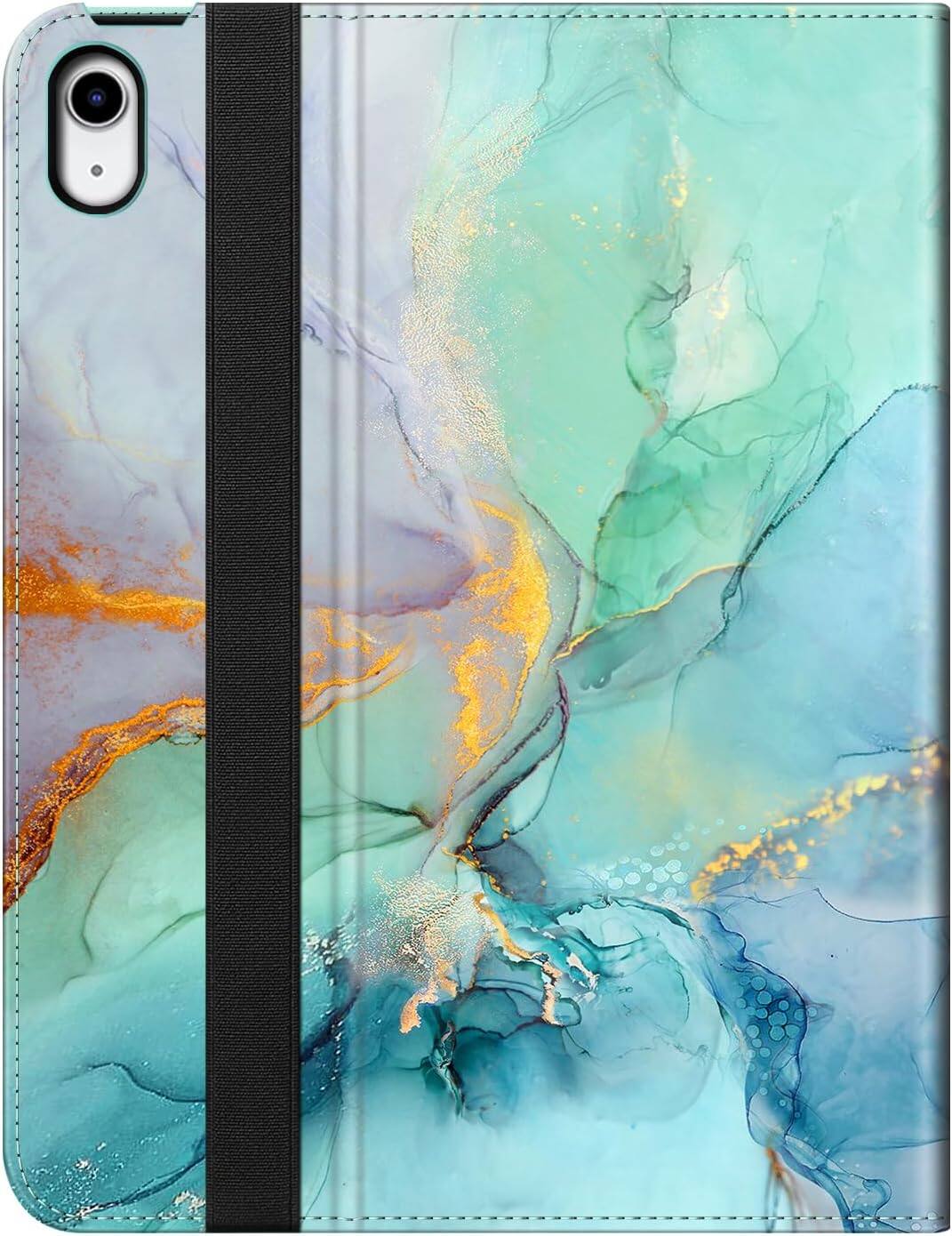 Alt View 5. Fintie - Folio Case for iPad (A16) 11-inch 2025 and iPad 10th Gen 10.9 inch 2022, Multi-Angle Viewing Protective Stand Cover - Emerald Marble.