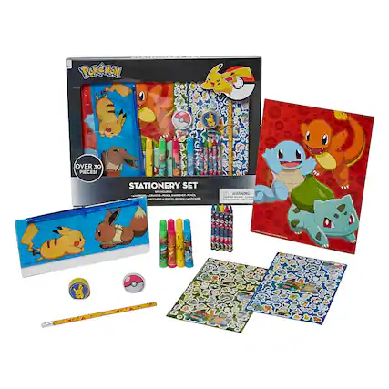 POKEMON OVER 30 PIECES! STATIONERY SET MT IOLUC - tarES PUA puAPreR - STTaD - nEiT " 4RANE - SILANTS WARNING ME SdO oc .. f - - - . -