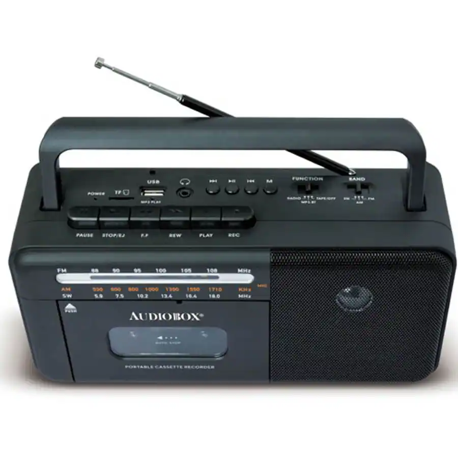 AudioBox RXC15BTBLK Retro Rechargeable Bluetooth Radio and Cassette ...