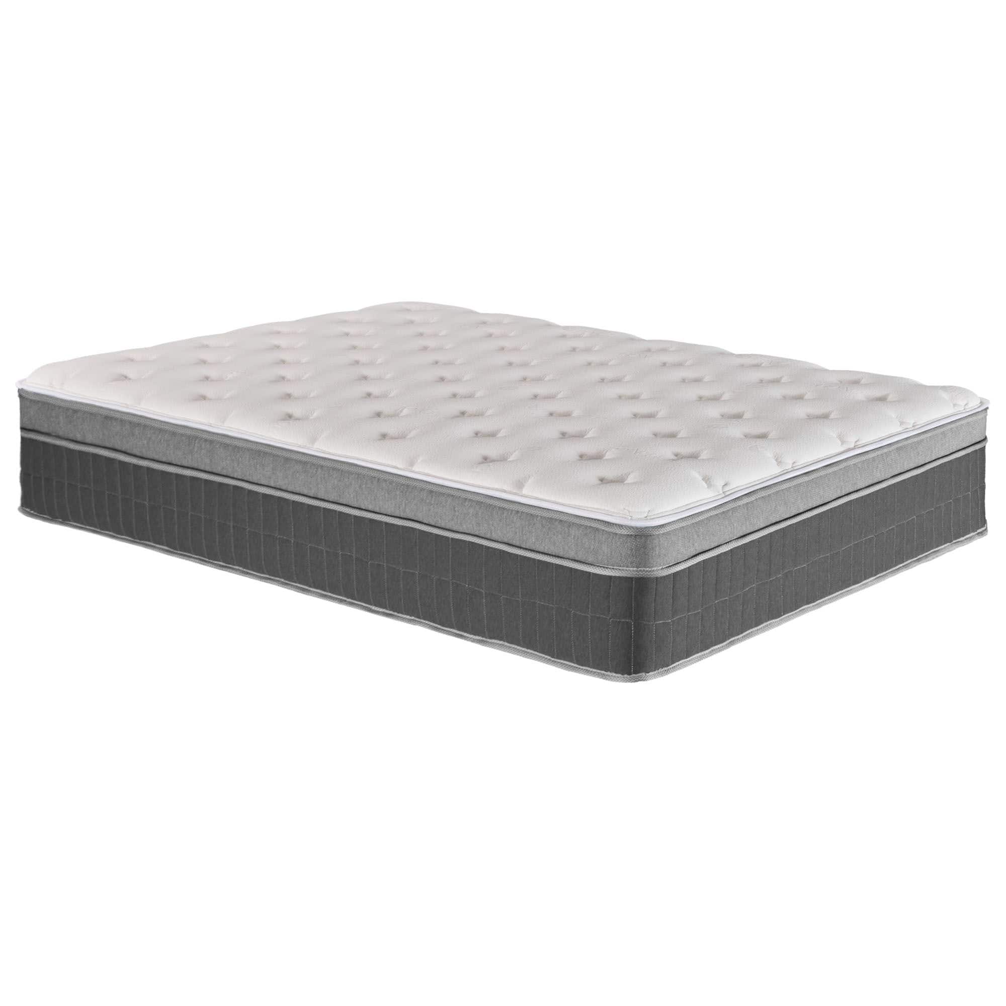 Front. Kadyn - Boxed Memory Foam Hybrid Mattress With Pocketed Springs, 14 Inch Height Medium-Firm - White and Gray.