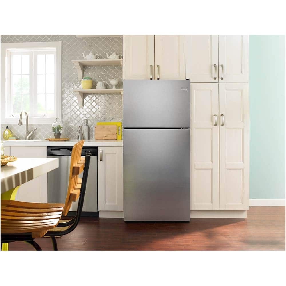 Alt View 16. Amana - 18.2 Cu. Ft. Top-Freezer Refrigerator - Stainless Steel.