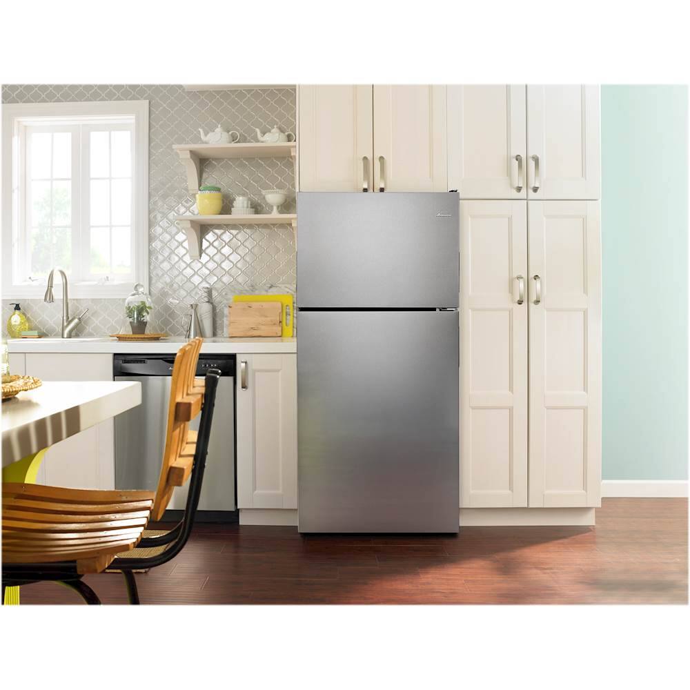 Alt View 16. Amana - 18.2 Cu. Ft. Top-Freezer Refrigerator - Stainless Steel.