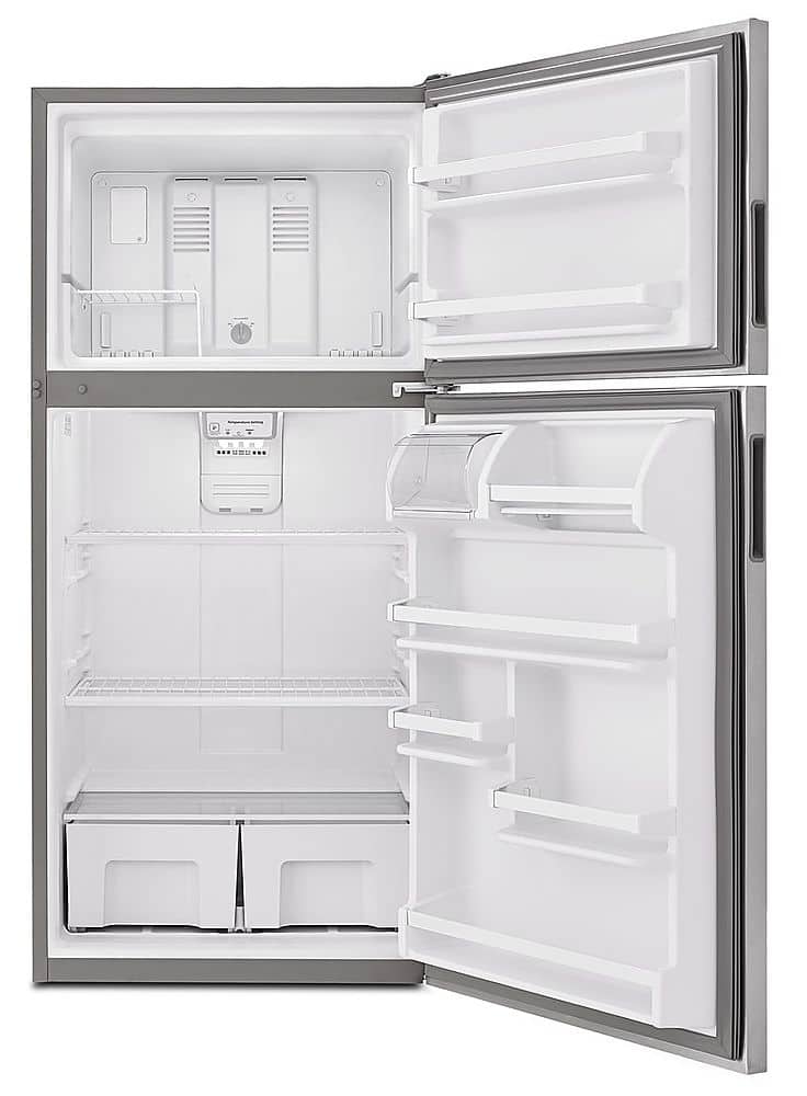 Alt View 1. Amana - 18.2 Cu. Ft. Top-Freezer Refrigerator - Stainless Steel.