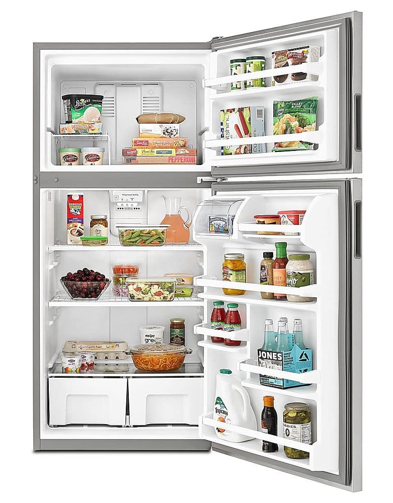 Alt View 2. Amana - 18.2 Cu. Ft. Top-Freezer Refrigerator - Stainless Steel.