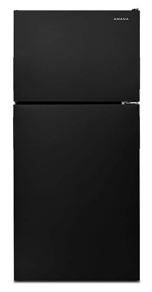 Amana - 18 Cu. Ft. Wide Top-Freezer Refrigerator with Garden Fresh Crisper Bins - Black - Front_Zoom