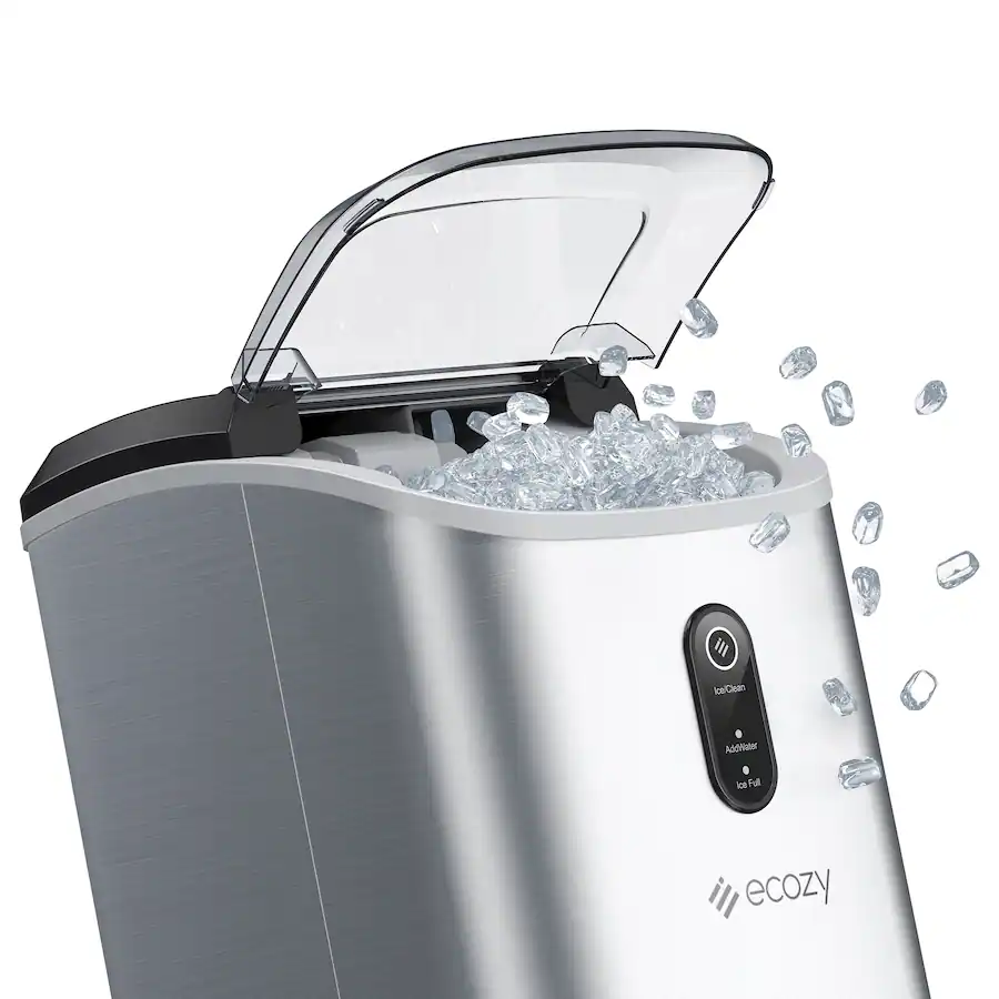 Perfect Countertop Ecozy 33 lb. Countertop Nugget Ice Maker with Self Cleaning Ice Machine ...