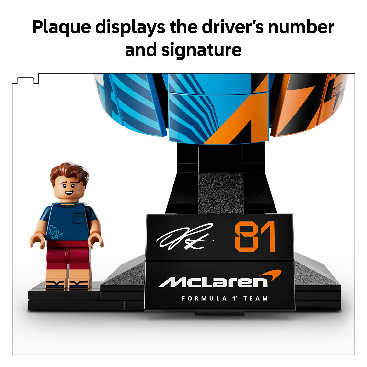 Plaque displays the driver's number and signature

aZ 81 McLaren FORMULA 1" TEAM