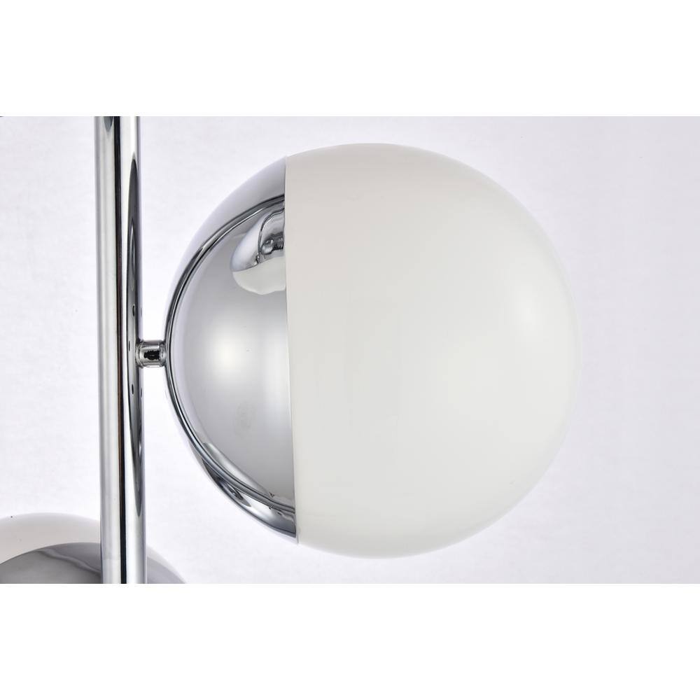 Back. Living District - Eclipse 3 Lights Chrome Floor Lamp With Frosted White Glass - Chrome And Frosted White.