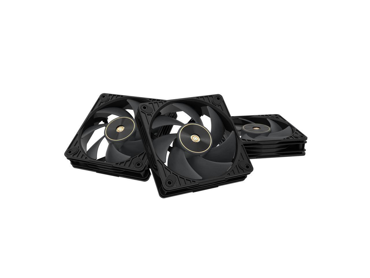 Front. ASUS - ASUS ProArt PF120 3-Pack 120mm PWM Fans, 3000RPM, High Airflow/Static Pressure, Daisy-Chain, Comes with Fan Controller - Black.