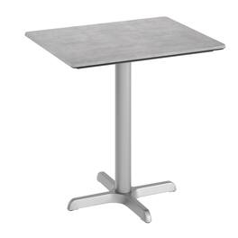 Emma + Oliver - PureShield Indoor Outdoor Tabletop with Seam-Free Surface Innovation and Cast Iron Bistro Table Base - Gray Faux Concrete/Silver Base