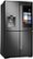 Angle Zoom. Samsung - Family Hub 27.9 Cu. Ft. 4-Door Flex Smart French Door Refrigerator - Black stainless steel.