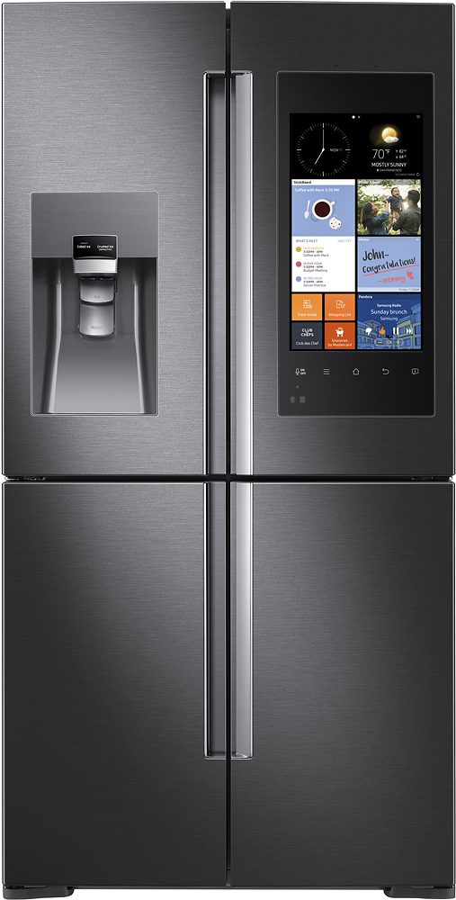 Samsung Family Hub 27.9 Cu. Ft. 4-Door Flex Smart French Door Refrigerator  Black stainless steel RF28K9580SG - Best Buy