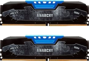 PNY - Anarchy 16GB (2PK x 8GB) 2.4 GHz DDR4 DIMM Desktop Memory Kit - Blue - Front_Zoom