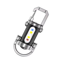 Cluzine - Mini Keychain Flashlight, USB Rechargeable, COB Side Light, 5 Modes