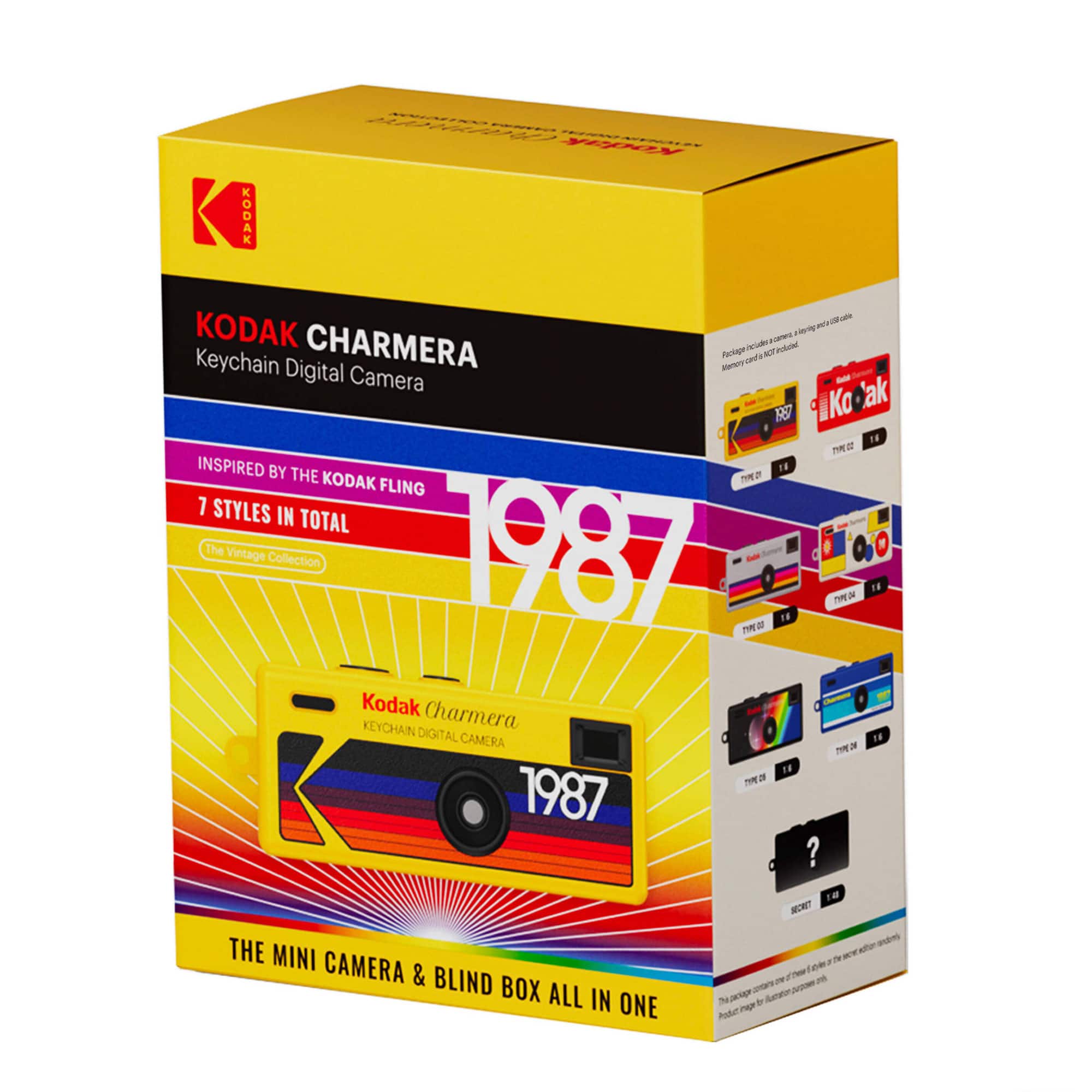 Kodak - Charmera Key Chain Digital Camera (Random Style Blind Box) - Black