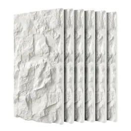 Boyel Living - 6-Pack 23.62-in x 47.24-in 3D Faux Stone Polyurethane Wall Panel - White Marble
