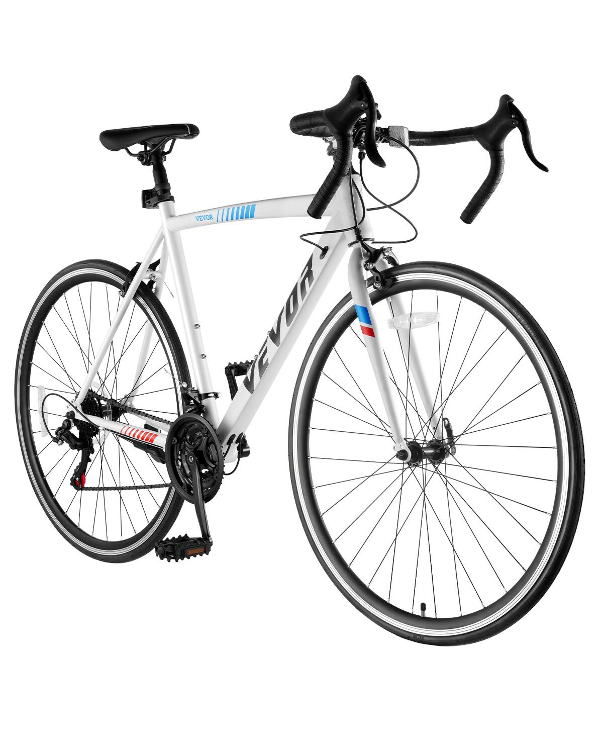 VEVOR - Road Bike, 700C Wheels Racing Bike, SHIMANO 21 Speeds Drivetrain City Commuter Road Bicycle, Urban Adult Sport Bicycle - White