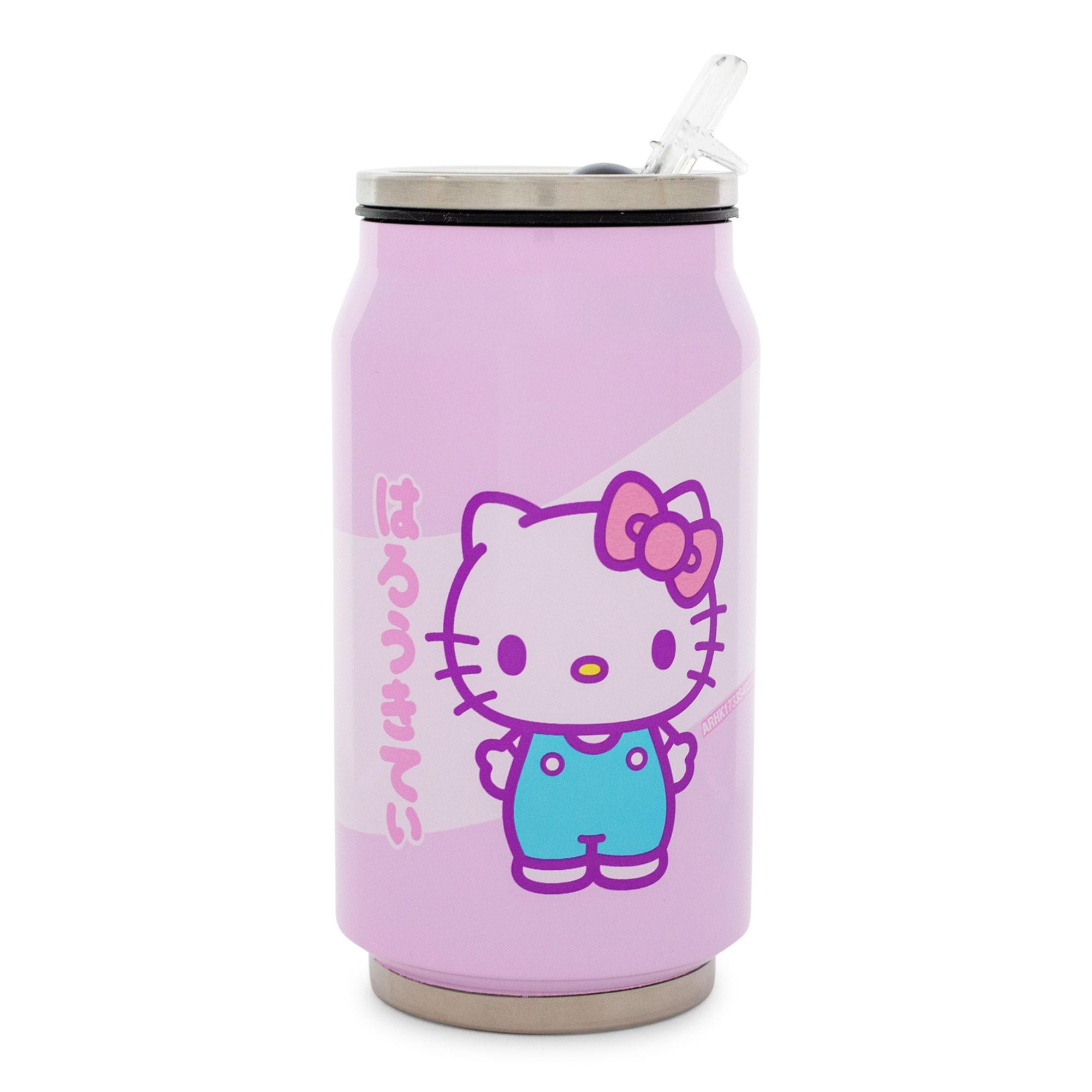 Alt View 1. Silver Buffalo - Sanrio Hello Kitty Pink Stainless Steel Drinking Can | Holds 12 Ounces - Pink.