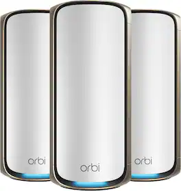 NETGEAR - Orbi 970 Series BE27000 Quad-Band Mesh Wi-Fi 7 System (3-pack) - White