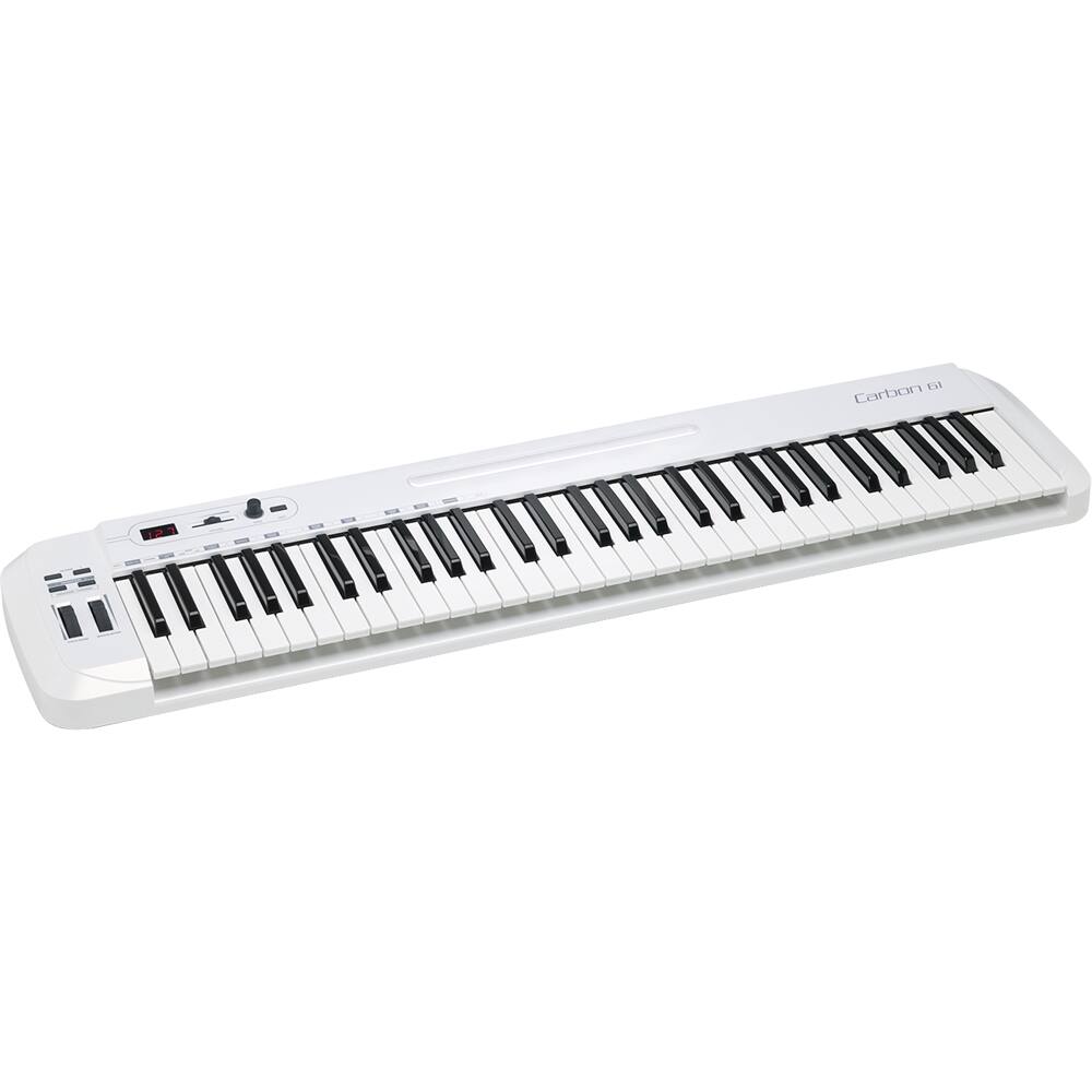 Angle. Samson - Carbon 61-Key USB MIDI Keyboard Controller - White.