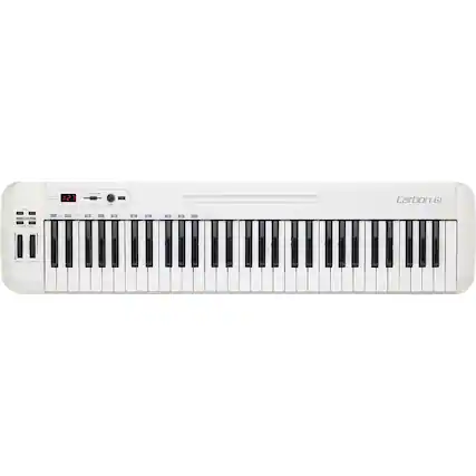 Front. Samson - Carbon 61-Key USB MIDI Keyboard Controller - White.