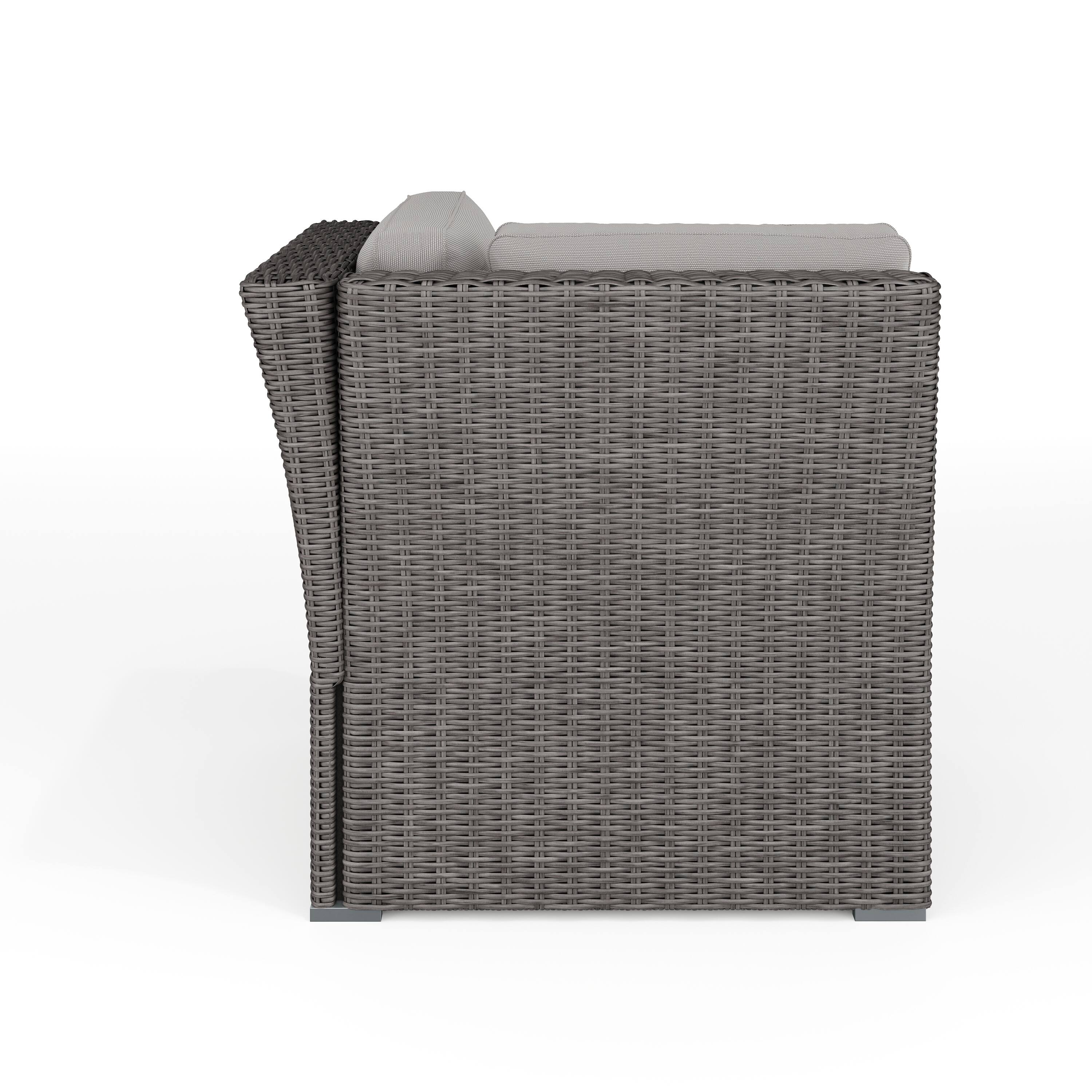 Alt View 7. Martha Stewart - Bedford Outdoor Modular Rattan Wicker Patio Sectional Sofa Corner Seat - Gray Cushions/Gray Frame.