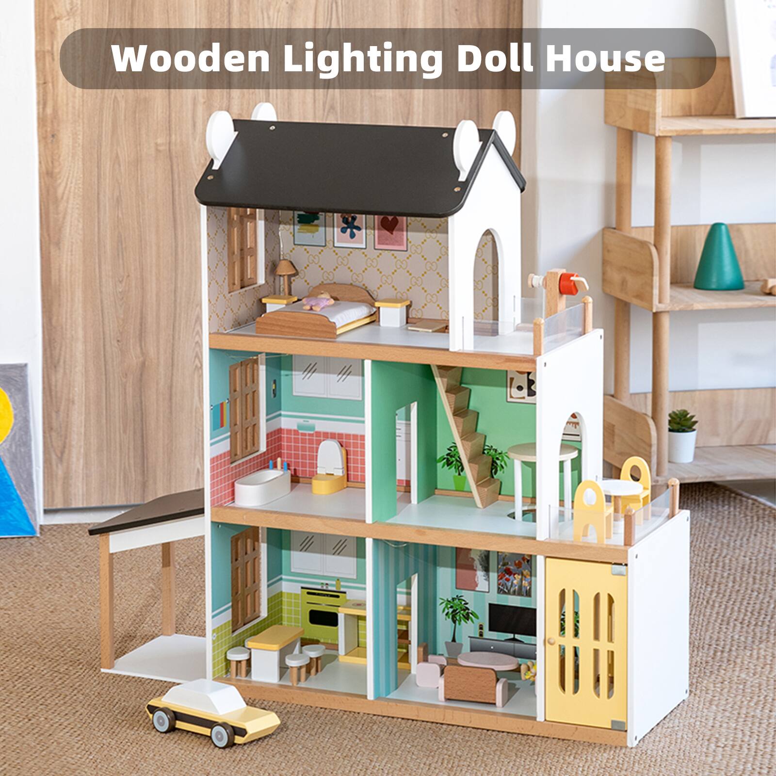 Wooden Lighting Doll House
