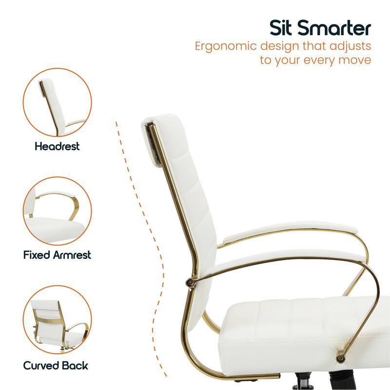 Sit Smarter  
Ergonomic design that adjusts to your every move  

Headrest  
Fixed Armrest  
Curved Back
