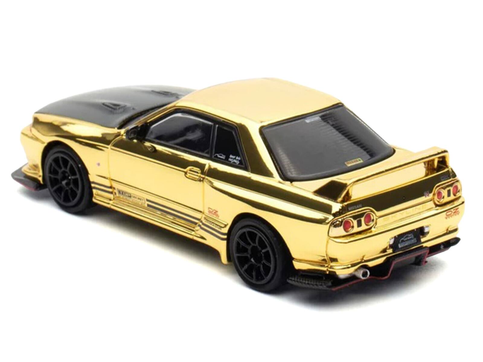 Alt View 3. Inno Models - Nissan Skyline GT-R (R32) RHD Chrome Gold w/Carbon Hood "The Model Car Show Malaysia 2025" 1/64 Model Car by Inno Models.