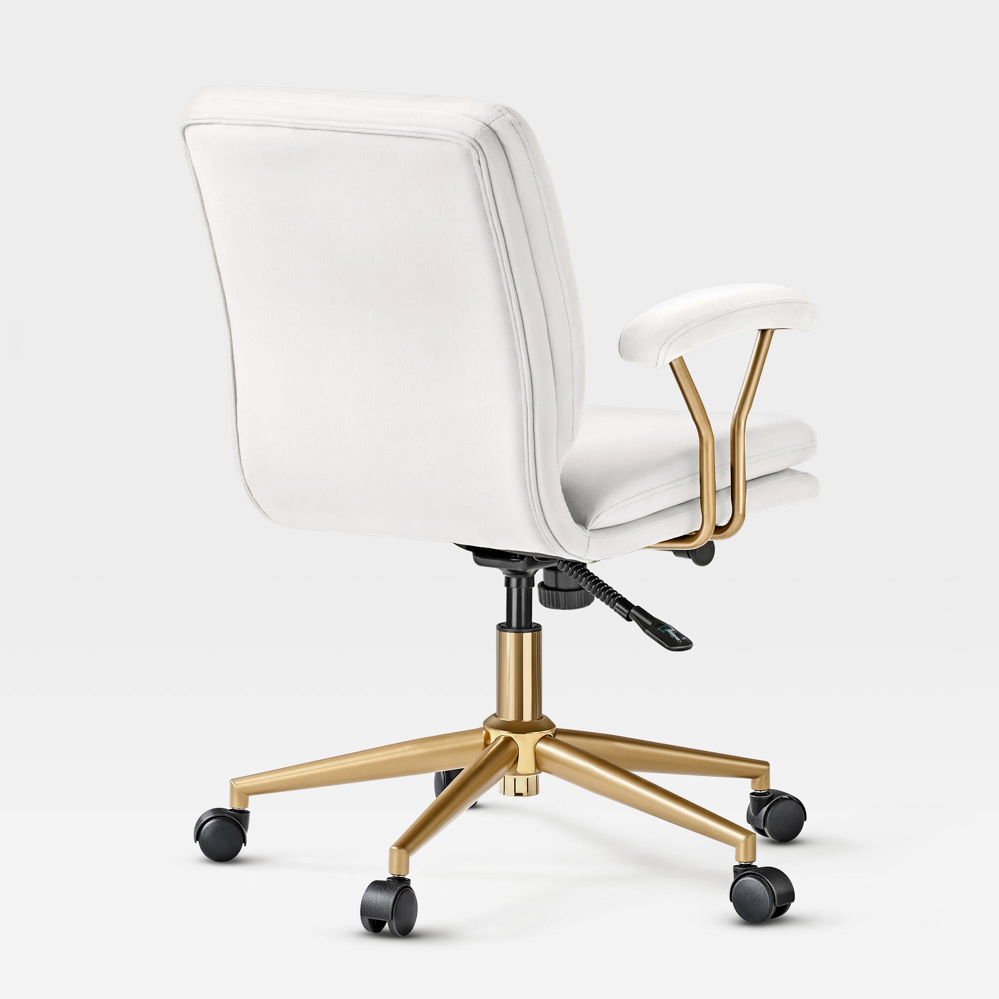 Back. Eureka Ergonomic - Velvet Executive Home Office Chair - White.