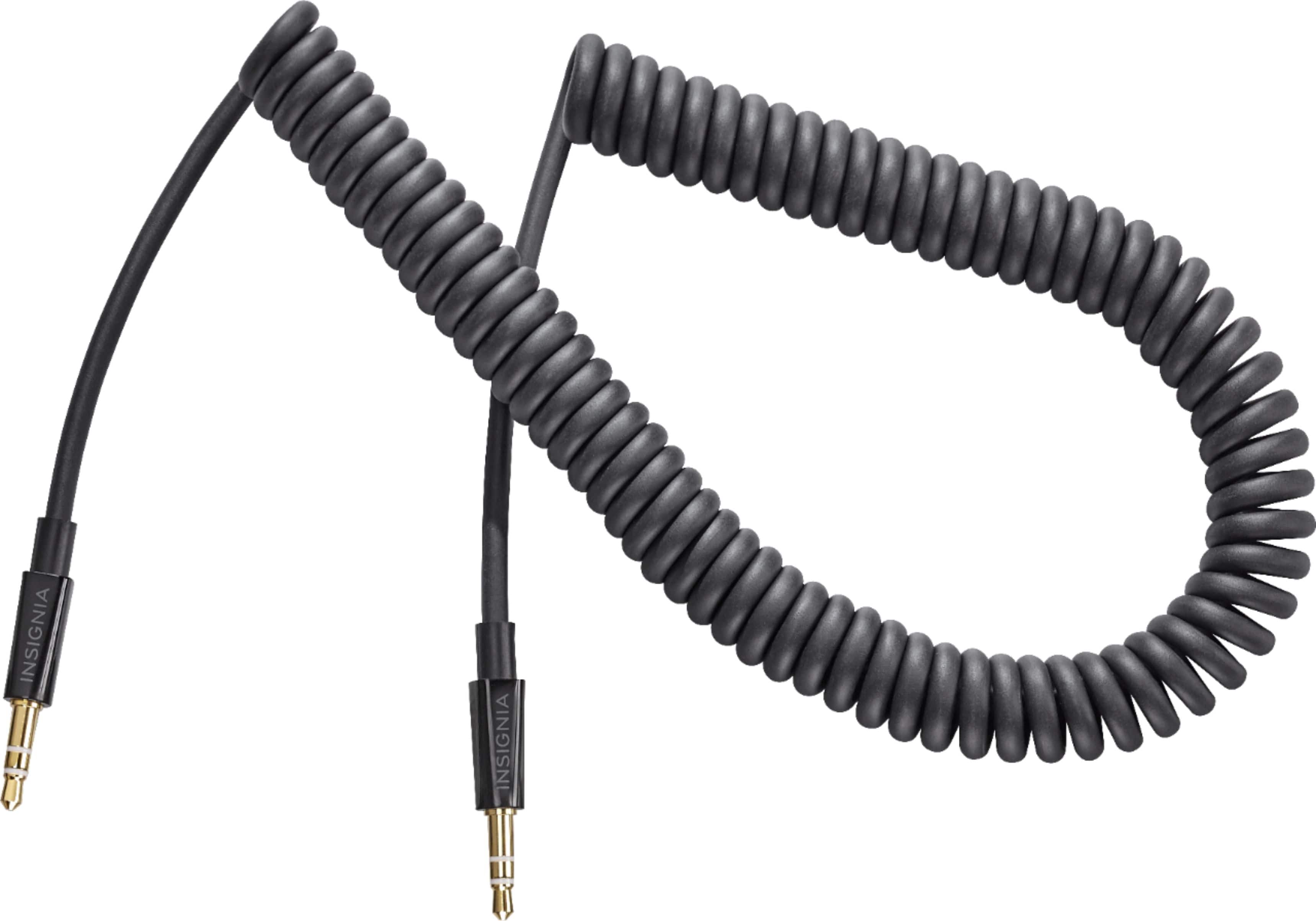 Front. Insignia™ - 9' Coiled Audio Cable - Black.
