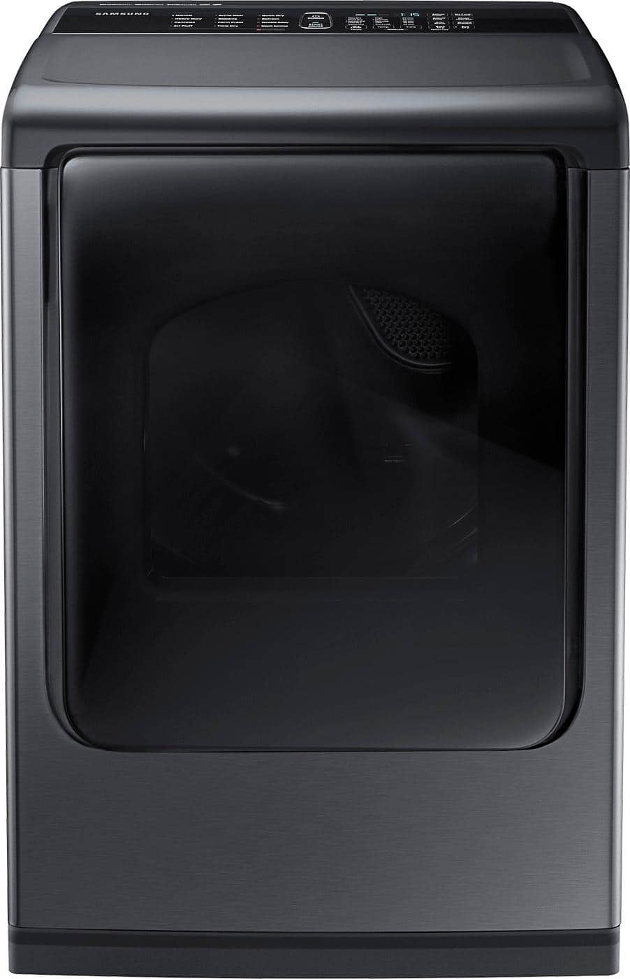 Front Zoom. Samsung - 7.4 cu. ft. 12-Cycle Electric Dryer with Steam - Black stainless steel.