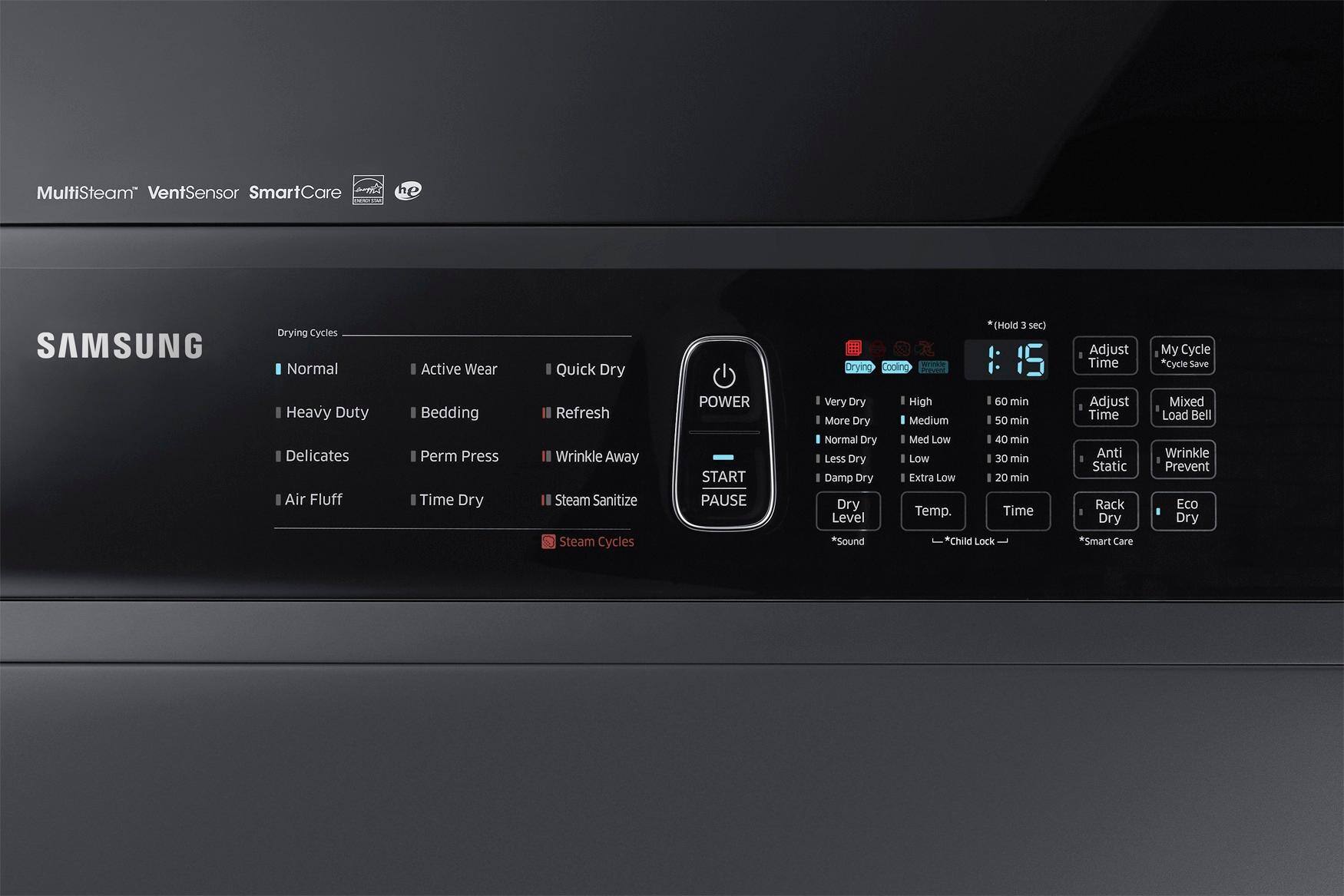 Best Buy Samsung 7.4 cu. ft. 12Cycle Electric Dryer with Steam Black