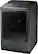 Left. Samsung - 7.4 cu. ft. 12-Cycle Electric Dryer with Steam - Black stainless steel.