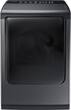 Samsung - 7.4 cu. ft. 12-Cycle Gas Dryer with Steam - Black Stainless Steel - Larger Front