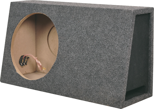 Left View: Metra - 12" Single Ported Subwoofer Enclosure for Most Trucks and SUVs - Charcoal