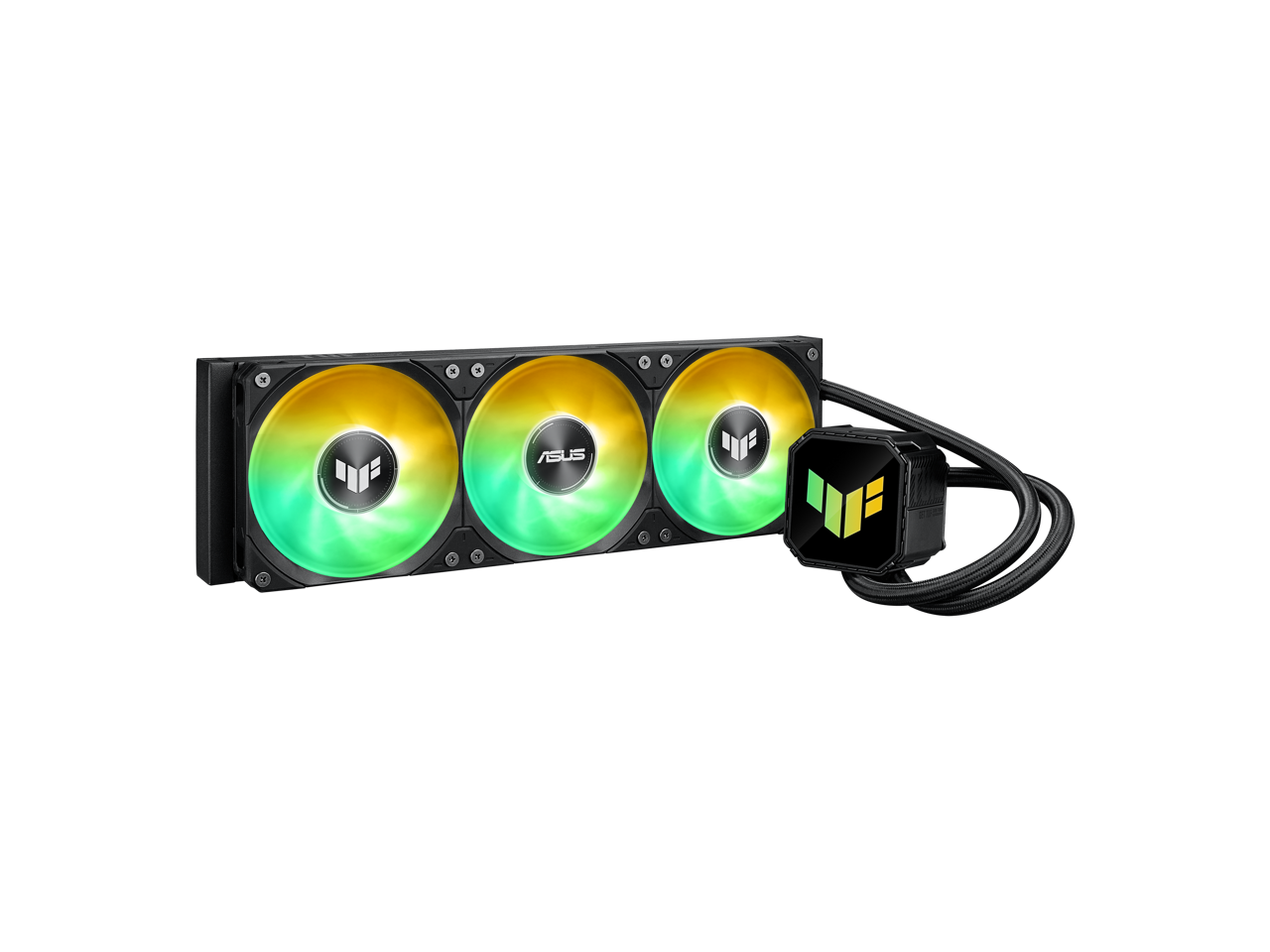 Alt View 3. ASUS - ASUS TUF Gaming LC III 360 ARGB LCD with triple fans, 2.8" LCD for monitoring & custom media - ARGB.