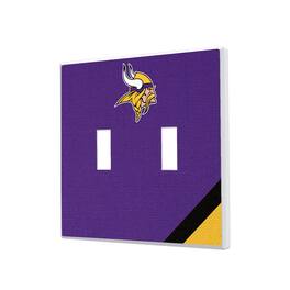 Keyscaper - Minnesota Vikings Diagonal Stripe Double Toggle Light Switch Plate - Multicolor