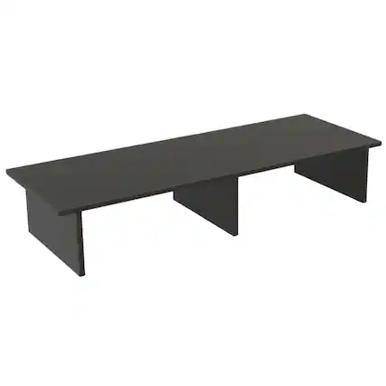 Front. FurniFact - Black TV/Monitor Riser for Screens Up to 43 Inches with Durable Melamine Veneer - Brown.