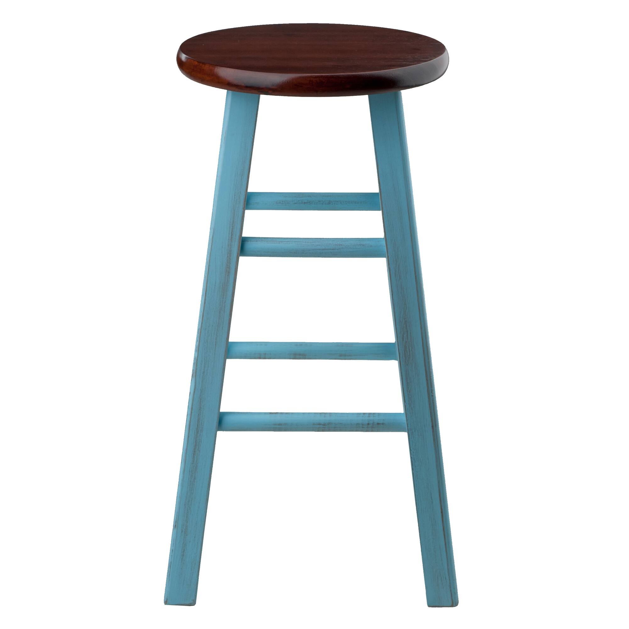 Alt View 1. Winsome Wood - Ivy Counter Stool - Walnut/Rustic Blue.