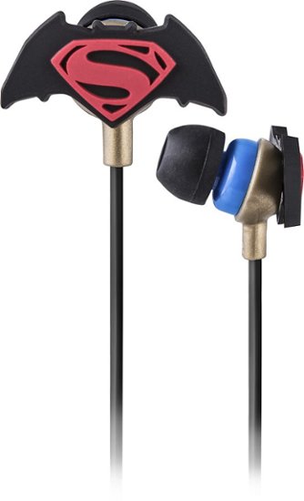 Sakar - Batman v Superman Mold Earbud Headphones With Pouch - Black - Front Zoom