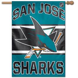 WinCraft - San Jose Sharks 28" x 40" Wordmark Single-Sided Vertical Banner - Multicolor